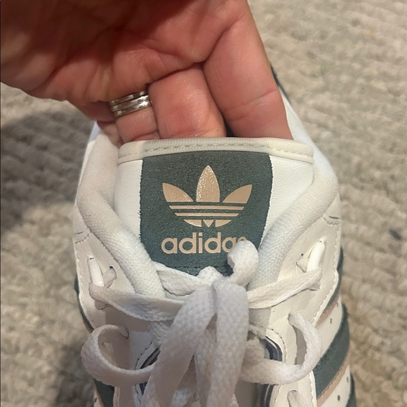 Adidas Classic Rivalry White and Sage Sneakers - Picture 10 of 13